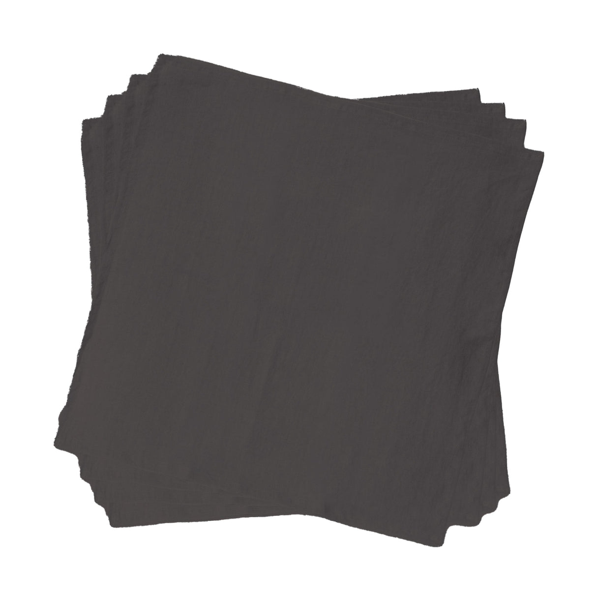 Set 4 Tovaglioli in puro Cotone StoneWashed NO STIRO - Cales tovaglioli Lisola Grigio Scuro (Grisaglia)