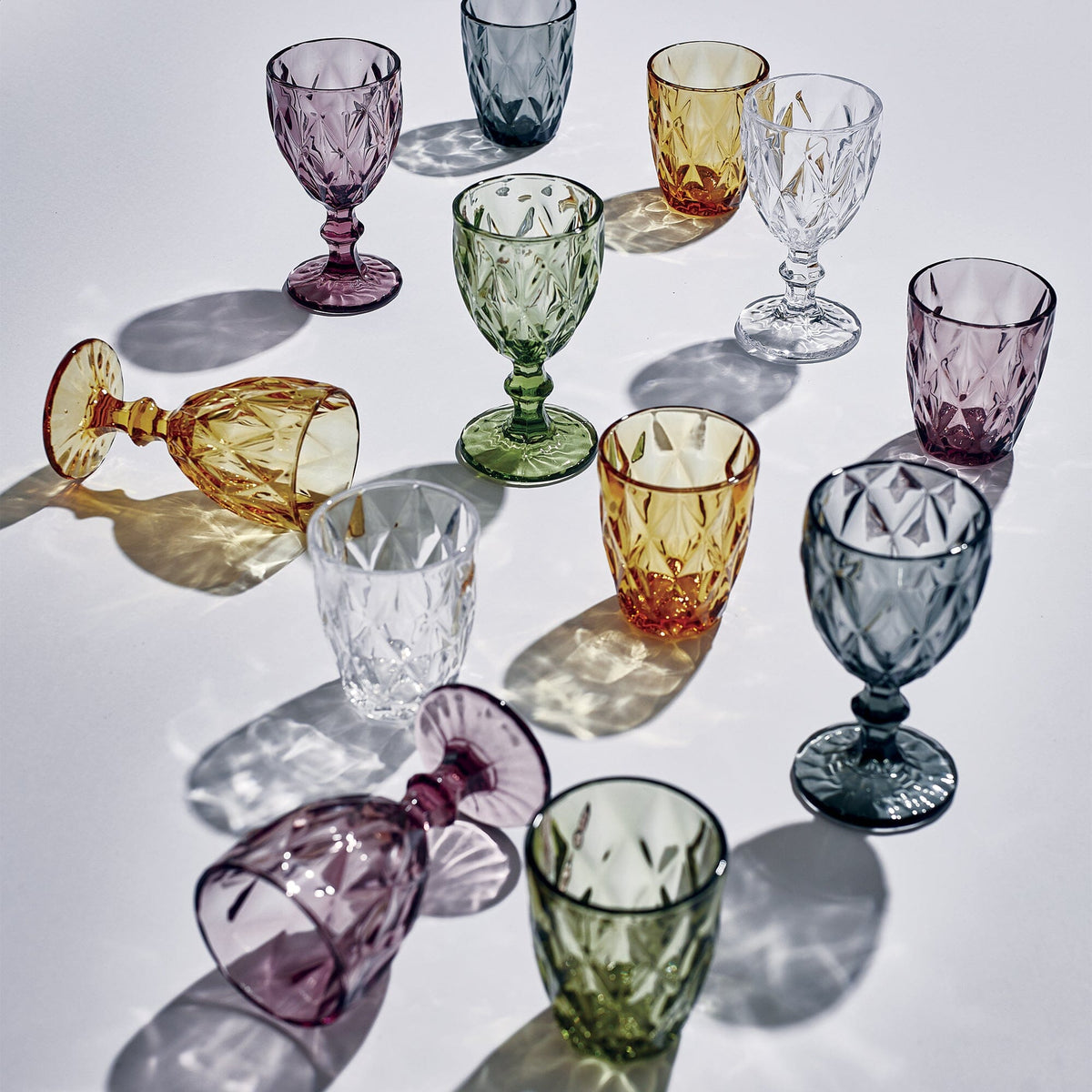 Set 6 Bicchieri Acqua in Pasta di Vetro Multicolor - Murano