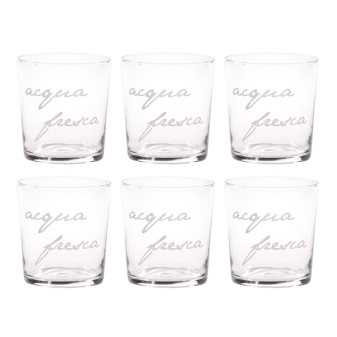 Set 6 Bicchieri Acqua Serigrafati - Acqua Fresca Bicchieri Simple Day Bianco