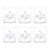 Set 6 Bicchieri Acqua Serigrafati - H2O Bicchieri Simple Day Bianco