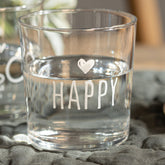 Set 6 Bicchieri Acqua Serigrafati - Happy Bicchieri Simple Day