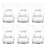 Set 6 Bicchieri Birra Serigrafati - Una Bionda Bicchieri Simple Day Bianco