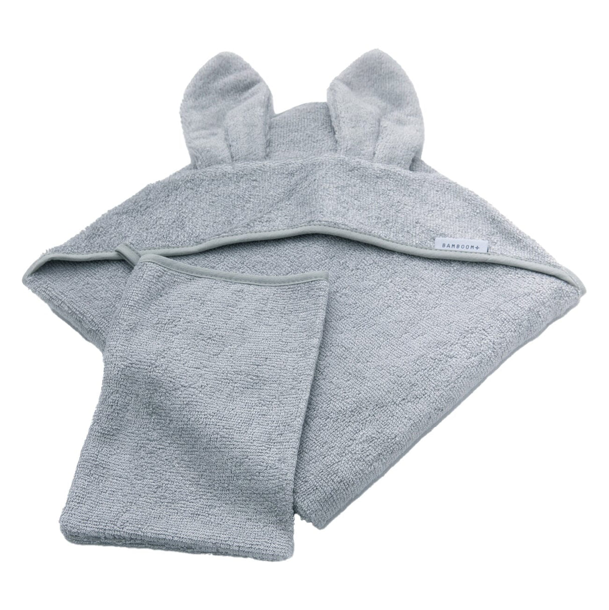 Set Asciugamano Neonato in Spugna di Bambù Organico con Guanto - Terry Accappatoio Bimbo Bamboom Blu Ghiaccio