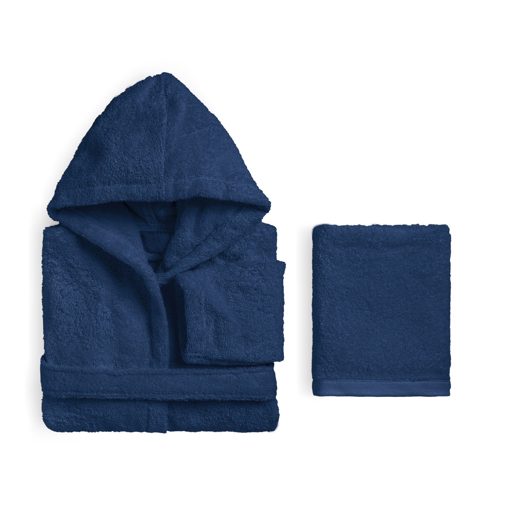 Set Bagno per Bambino in Spugna di Cotone - Perla Accappatoio Lisola 1/2 Anni Blu