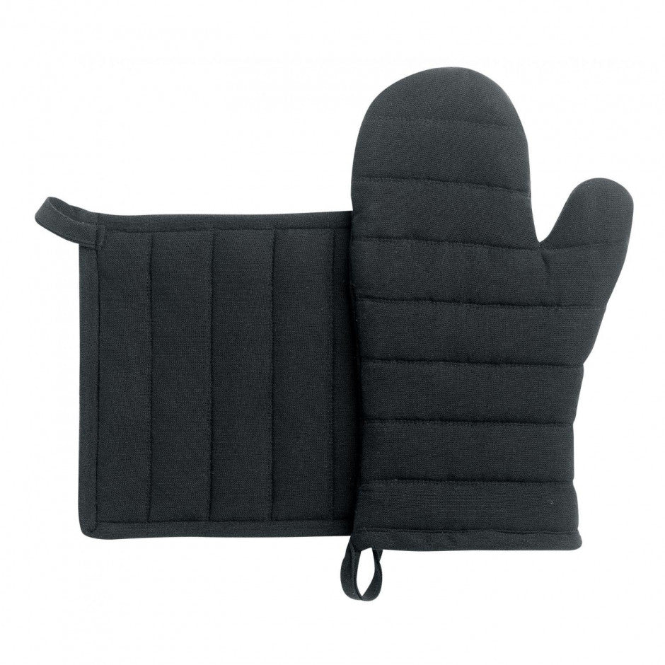 Set Presina e Guanto in Cotone Riciclato - Jona Guanto + presina Winkler Nero