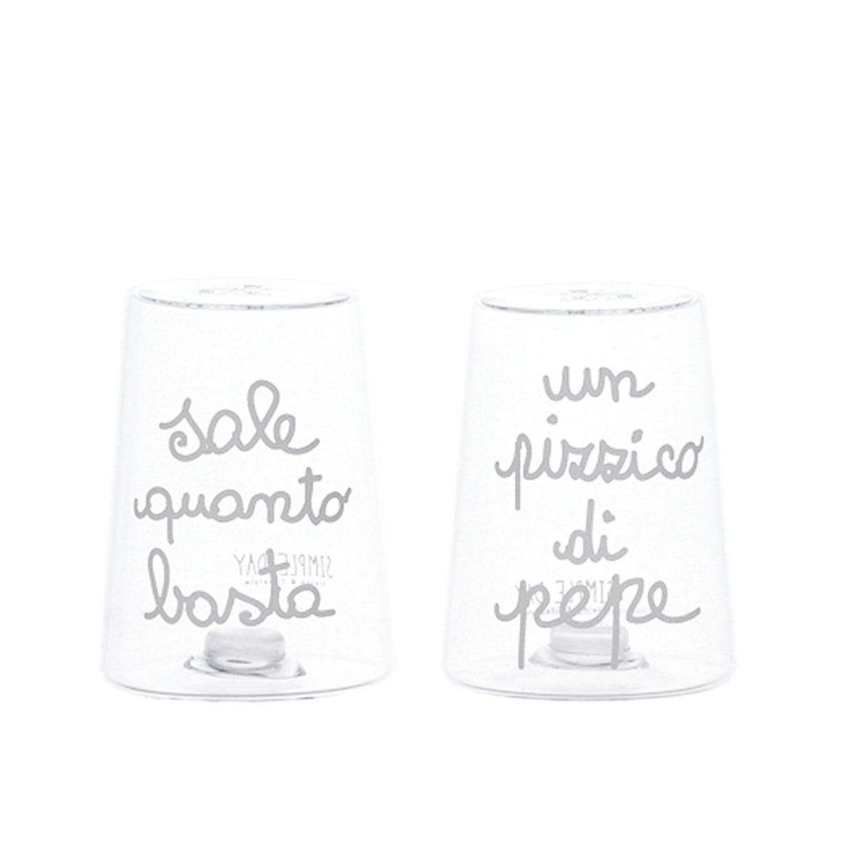 Set Sale e Pepe in Vetro Borosilicato Serigrafato - Sale e Pepe Set Sale Pepe Simple Day Bianco