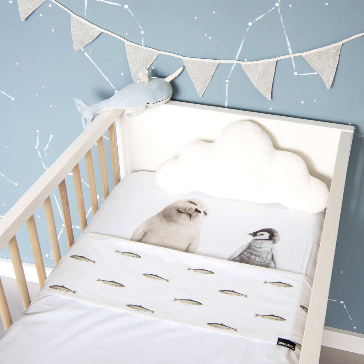 Snurk Completo Letto per Bimbi in Percalle di Cotone - Arctic Friends Lenzuola Bimbi Snurk