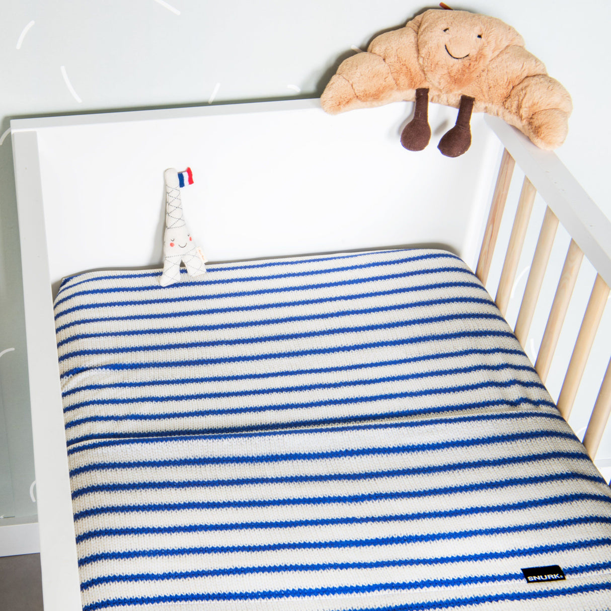 Snurk Completo Letto per Bimbi in Percalle di Cotone - Breton Baby Blue Lenzuola Bimbi Snurk