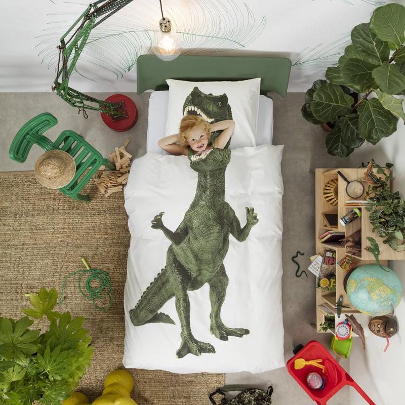 Completo Copripiumino in Puro Cotone - Dinosauro Copripiumino Snurk