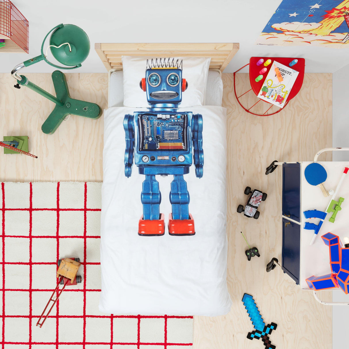 Snurk Parure Copripiumino in Puro Cotone - Robot Copripiumino Snurk