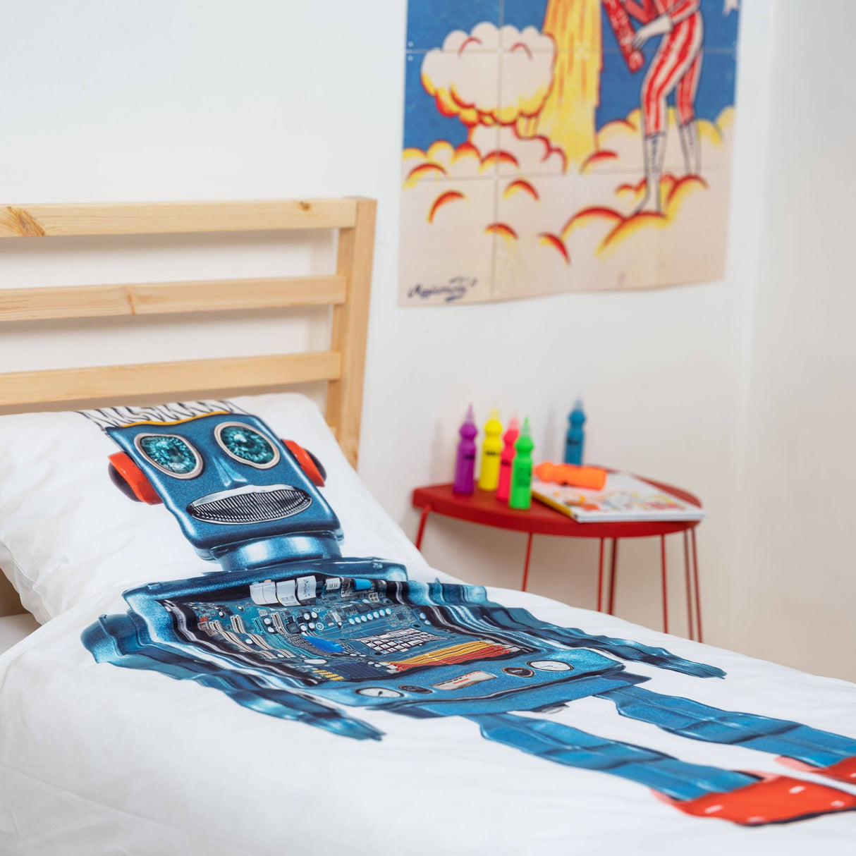 Snurk Parure Copripiumino in Puro Cotone - Robot Copripiumino Snurk