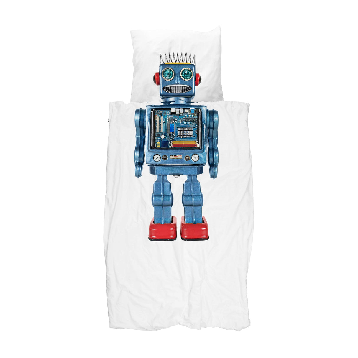 Snurk Parure Copripiumino in Puro Cotone - Robot Copripiumino Snurk Singolo 155x220 STANDARD ITALIA - IN ESCLUSIVA!