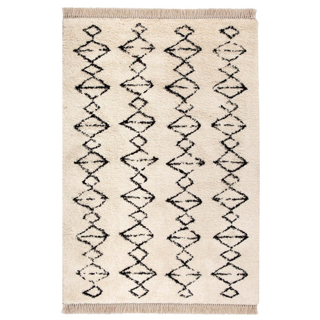 Tappeto Arredo con Frange Motivo Rombi - Zagora Tappeto Vivaraise 160x230 Panna
