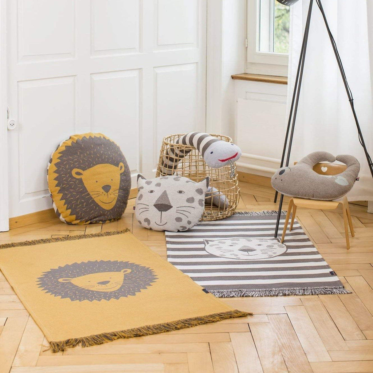 Tappeto in cotone con frange fantasia leone - Goliath Tappeto David Fussenegger