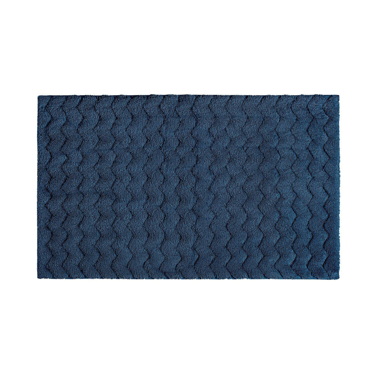 Tappeto in Cotone con Supporto Antiscivolo - Chevron Tappeto Sorema 50x80cm Denim Scuro