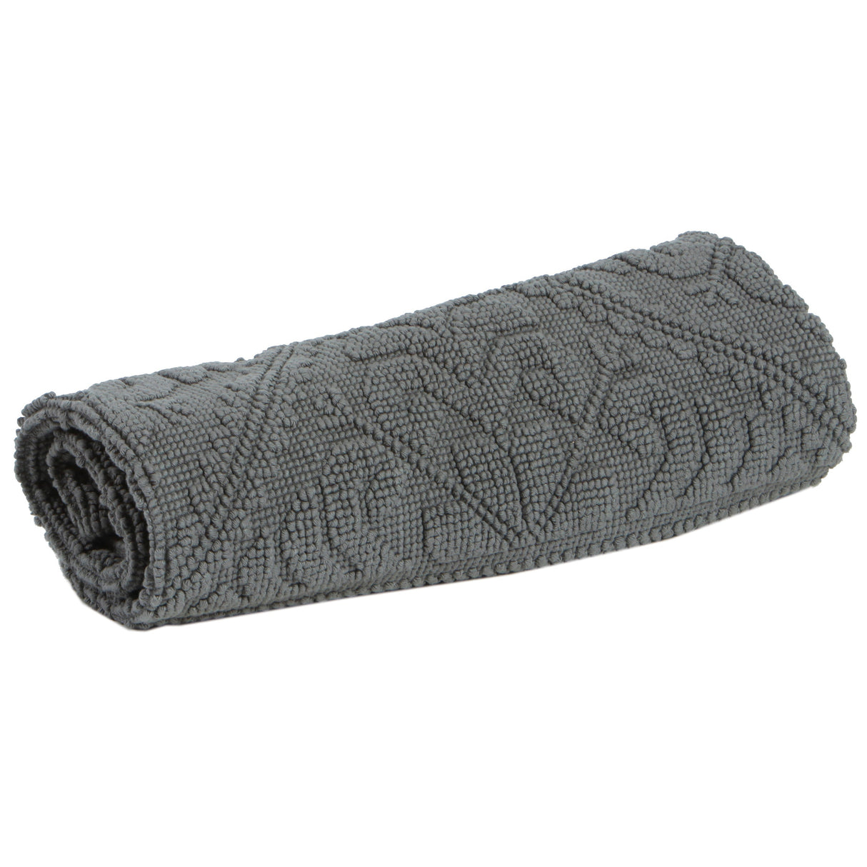 Tappeto in Cotone Stonewashed Jacquard - Enzo Tappeto Vivaraise 54x64 Antracite