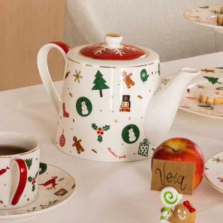 Teiera in Porcellana New Bone - Fantasia Del Natale Teiera Villa Altachiara