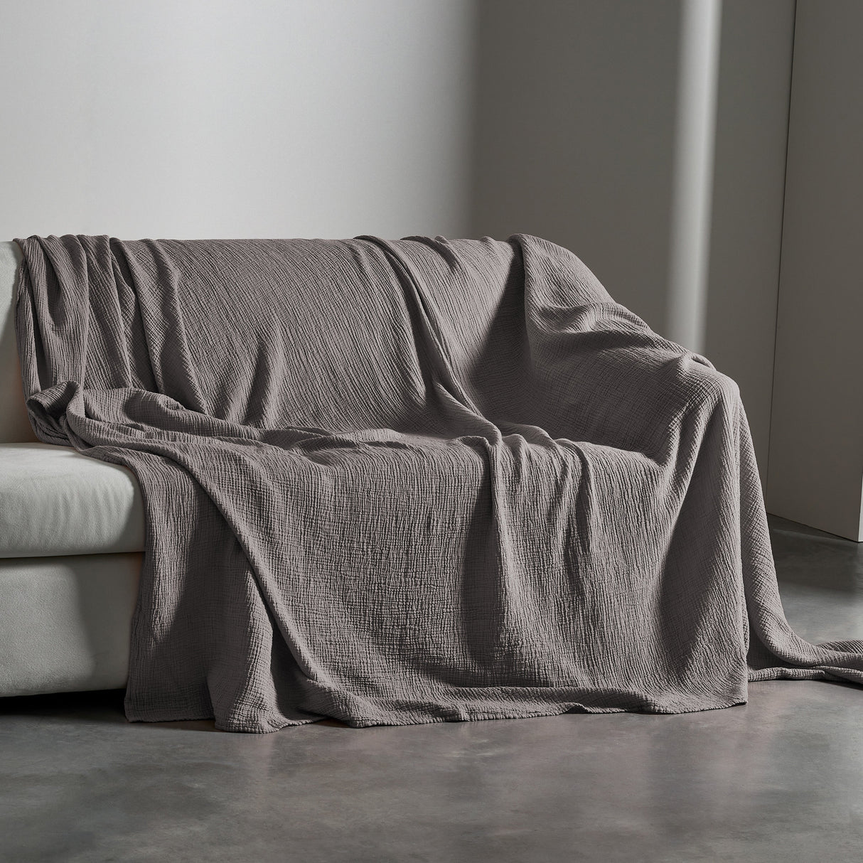 Telo Copritutto in Puro Cotone Jacquard no Stiro - Lasa Telo Copritutto Lisola Matrimoniale Antracite