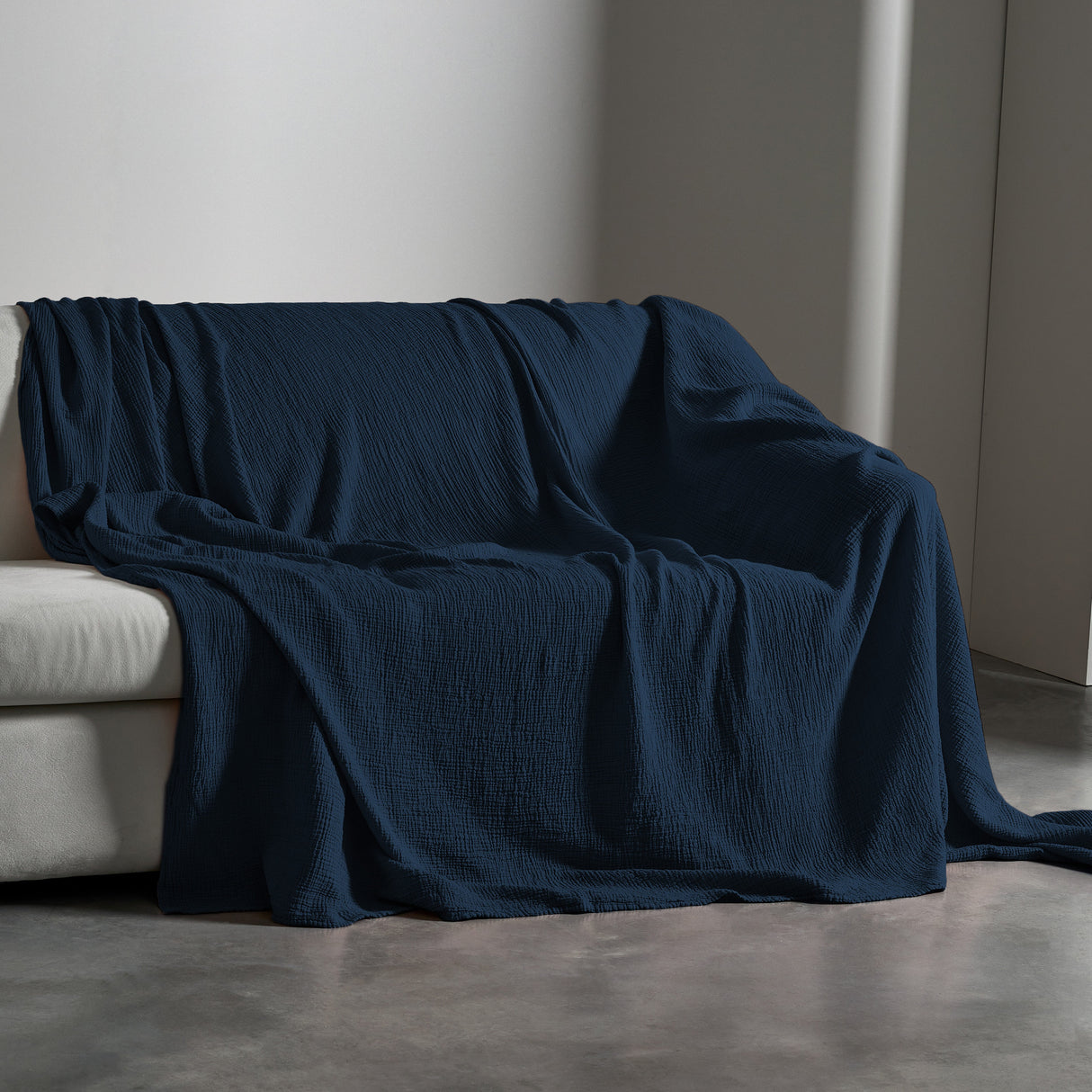 Telo Copritutto in Puro Cotone Jacquard no Stiro - Lasa Telo Copritutto Lisola Matrimoniale Blu