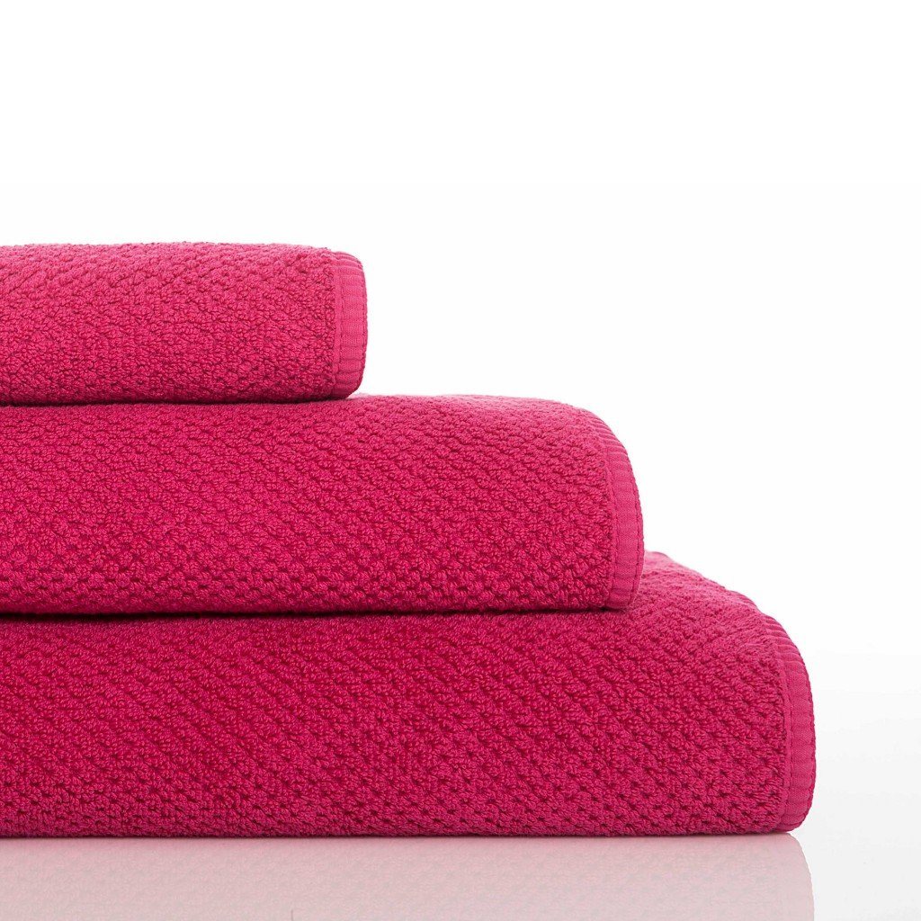 Telo da bagno in cotone pettinato nido d'ape - Bee Waffle Telo spugna Graccioza Telo XL Fucsia