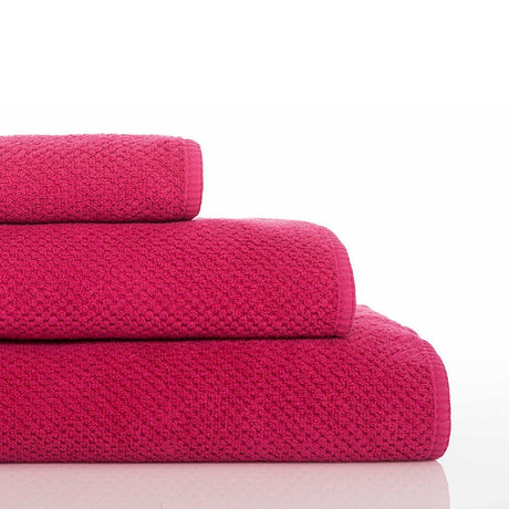 Telo da bagno in cotone pettinato nido d'ape - Bee Waffle Telo spugna Graccioza Telo XL Fucsia