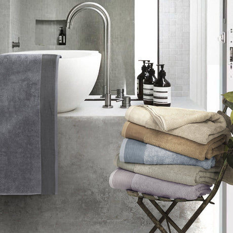 Telo da bagno in Spugna con Balza in Lino StoneWashed - Loira Telo spugna Lisola