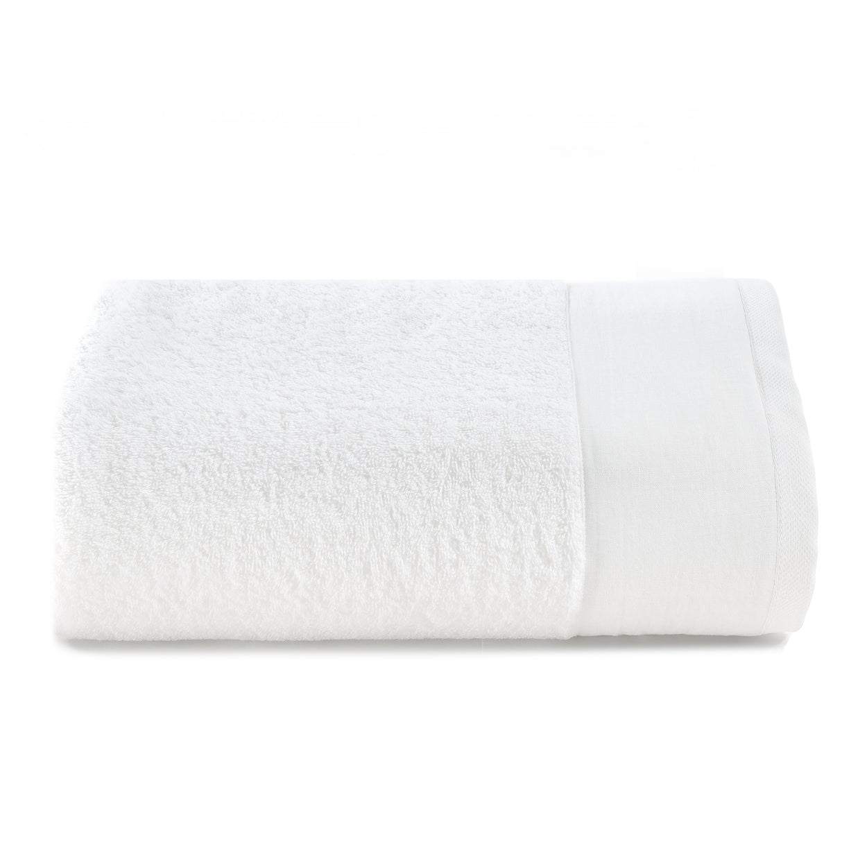 Telo da bagno in Spugna con Balza in Lino StoneWashed - Loira Telo spugna Lisola Bianco