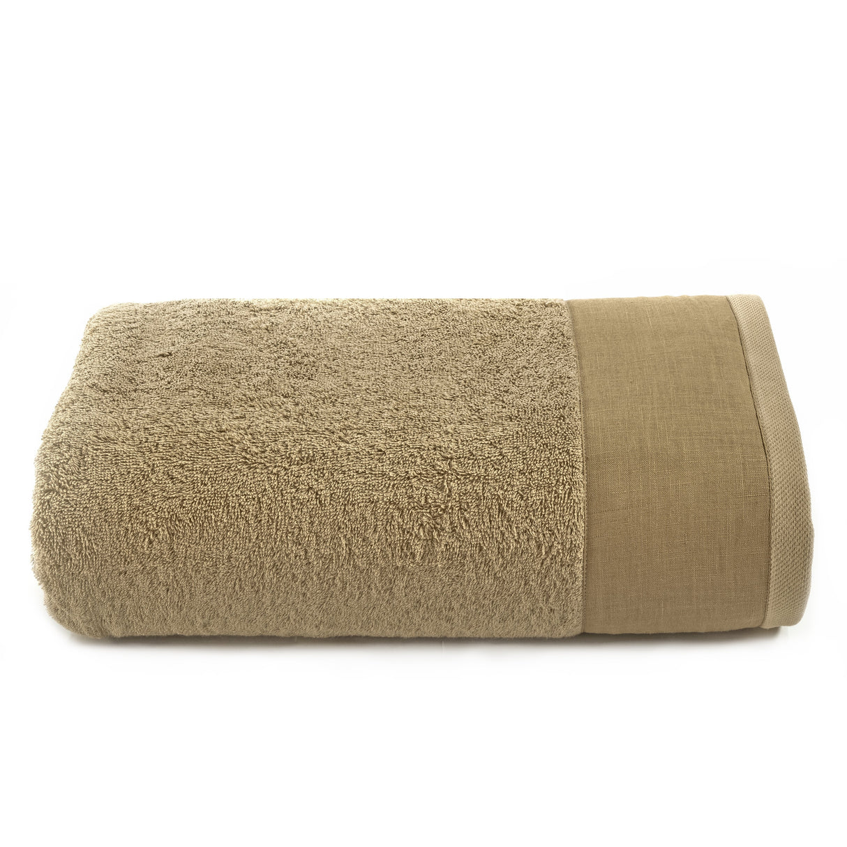 Telo da bagno in Spugna con Balza in Lino StoneWashed - Loira Telo spugna Lisola Giallo (Bronzo)