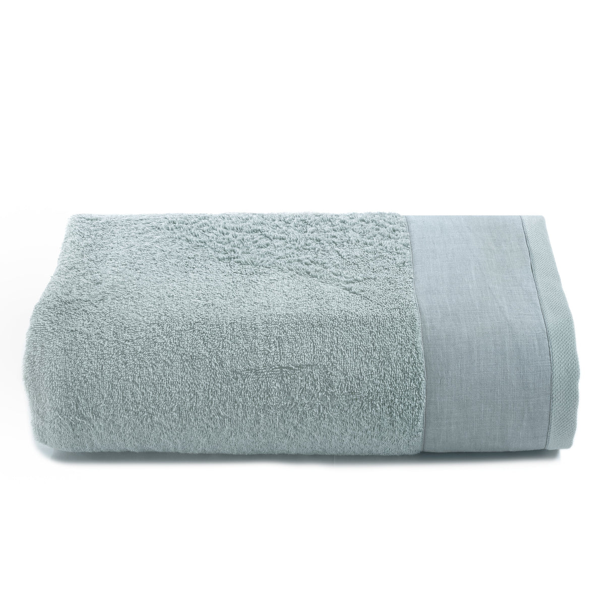 Telo da bagno in Spugna con Balza in Lino StoneWashed - Loira Telo spugna Lisola Verde Chiaro (Irish)