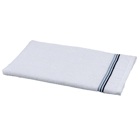 Telo da Bagno in Spugna con Triplo Ricamo Bacchetta - Mururoa Telo spugna Dea Bianco/Blu