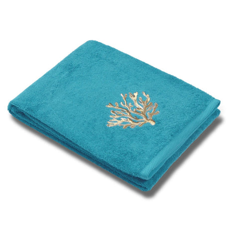 Telo da Bagno in Spugna di Cotone con Applicazione - Coralli Telo spugna Dea Azzurro