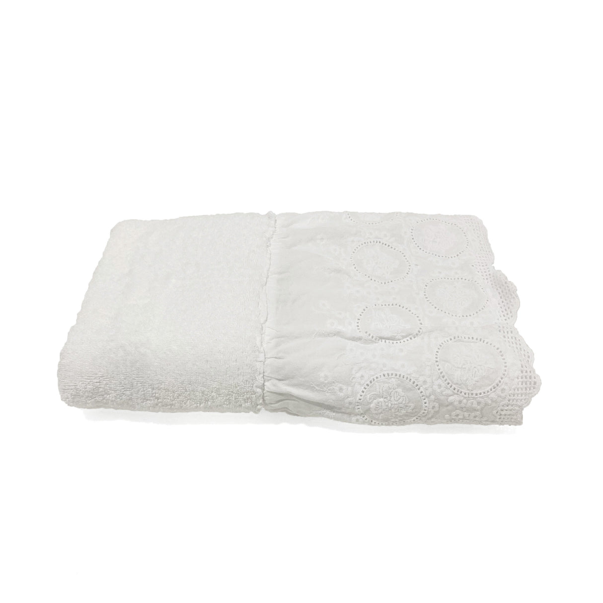 Telo da Bagno in Spugna di Cotone con Pizzo - Betty Telo spugna Creole Home Bianco