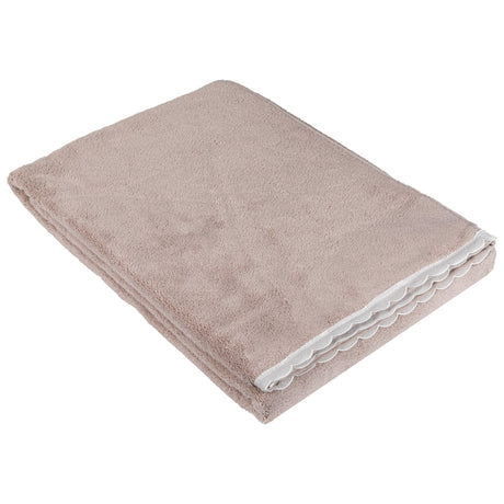 Telo Da Bagno in Spugna di Cotone e Macramè Smerlato - Castello Telo spugna Fazzini Atelier Rosa/Bianco