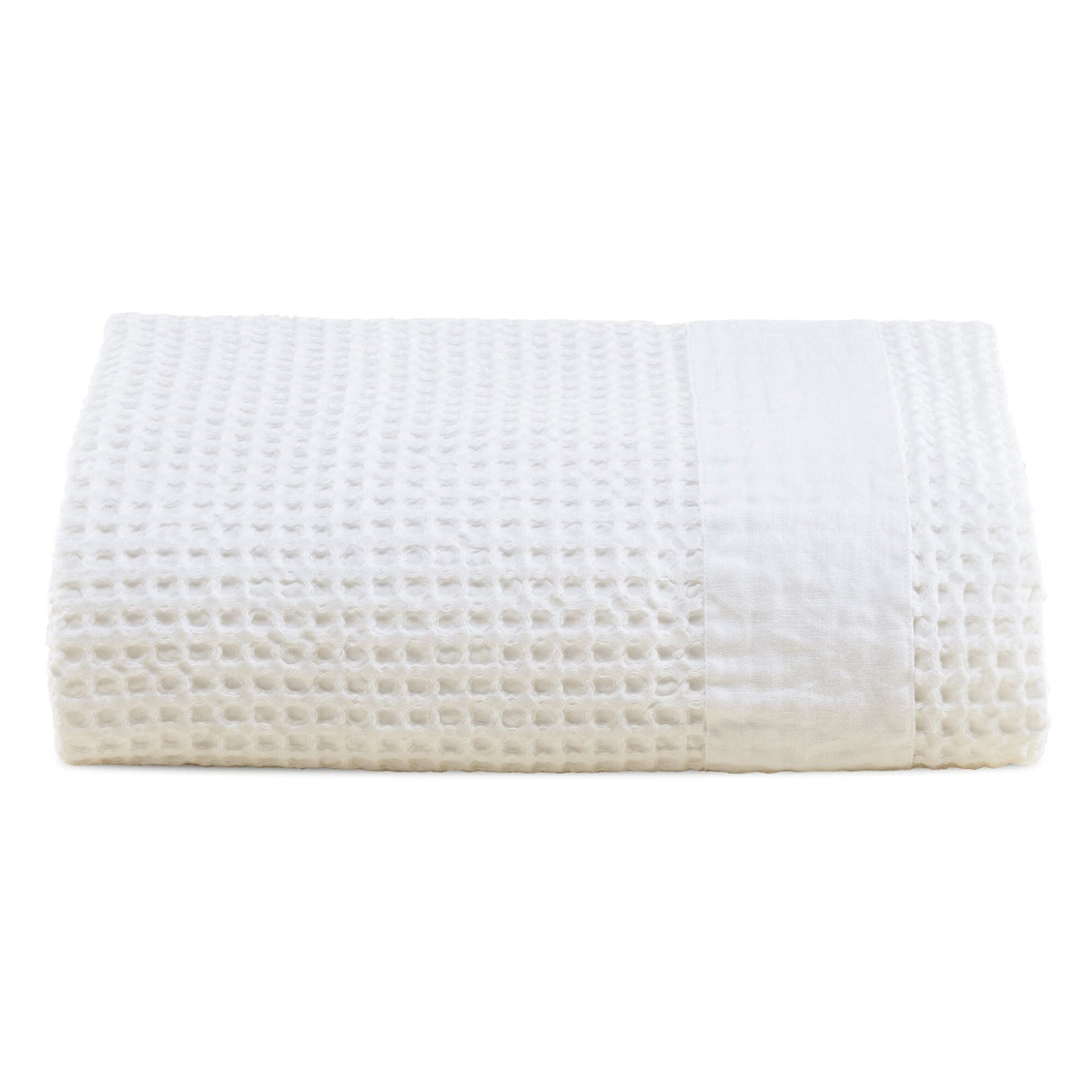 Telo da Bagno Nido d'Ape StoneWashed con Bordo in Lino - Jaspy Telo Spugna Lisola Stone 150x100cm Bianco