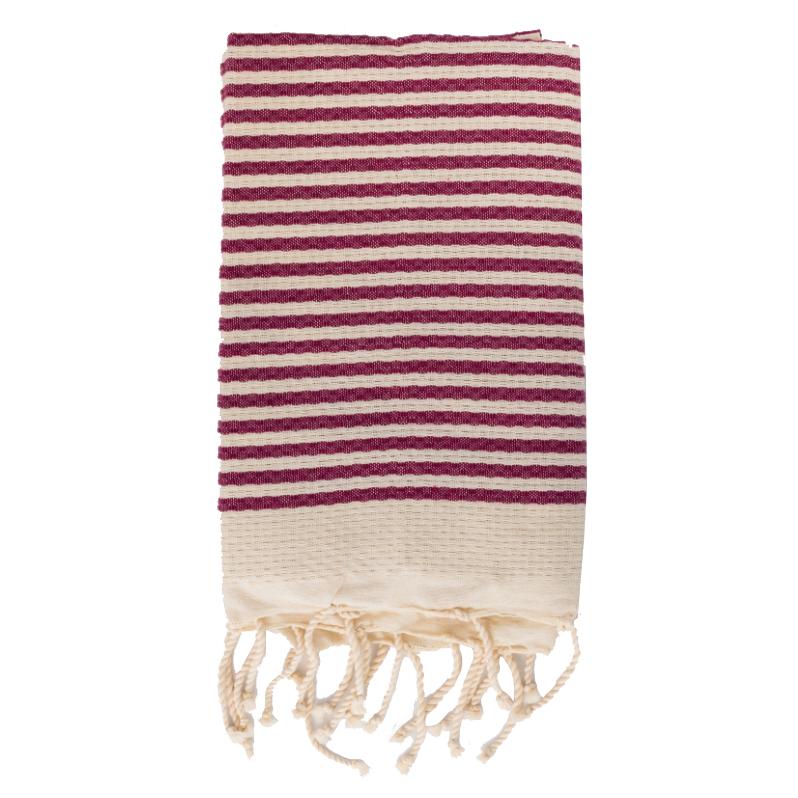 Telo Mare Fouta in Puro Cotone a Righe Larghe - Hammam Telo Mare Tadé Vinaccia