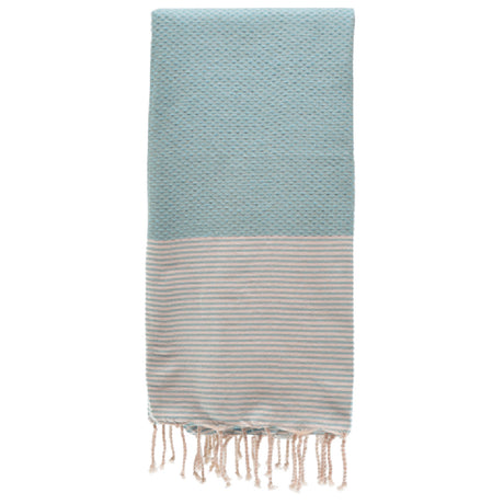 Telo Mare Fouta in Puro Cotone a Righe Strette - Tal Telo Mare Tadé Celeste