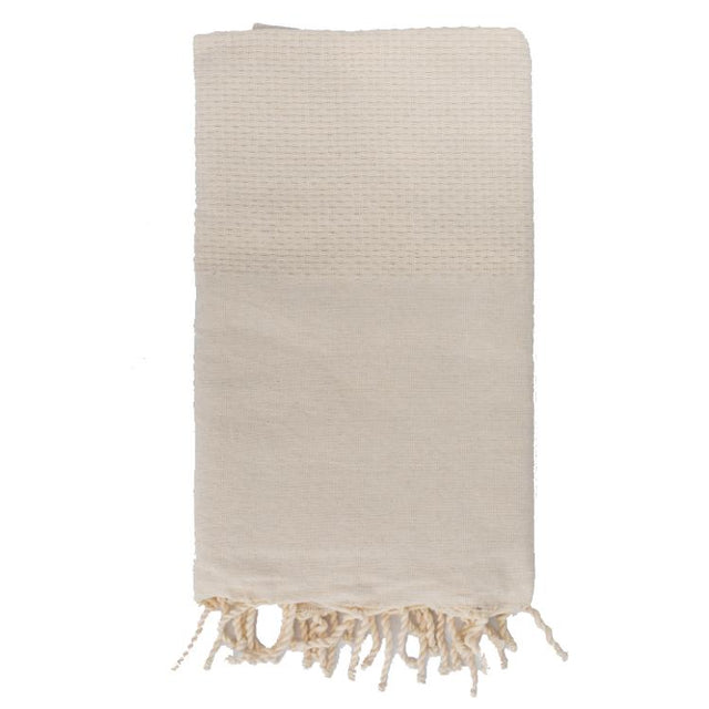 Telo Mare Fouta in Puro Cotone Tinta Unita - Hammam Telo Mare Tadé Avorio