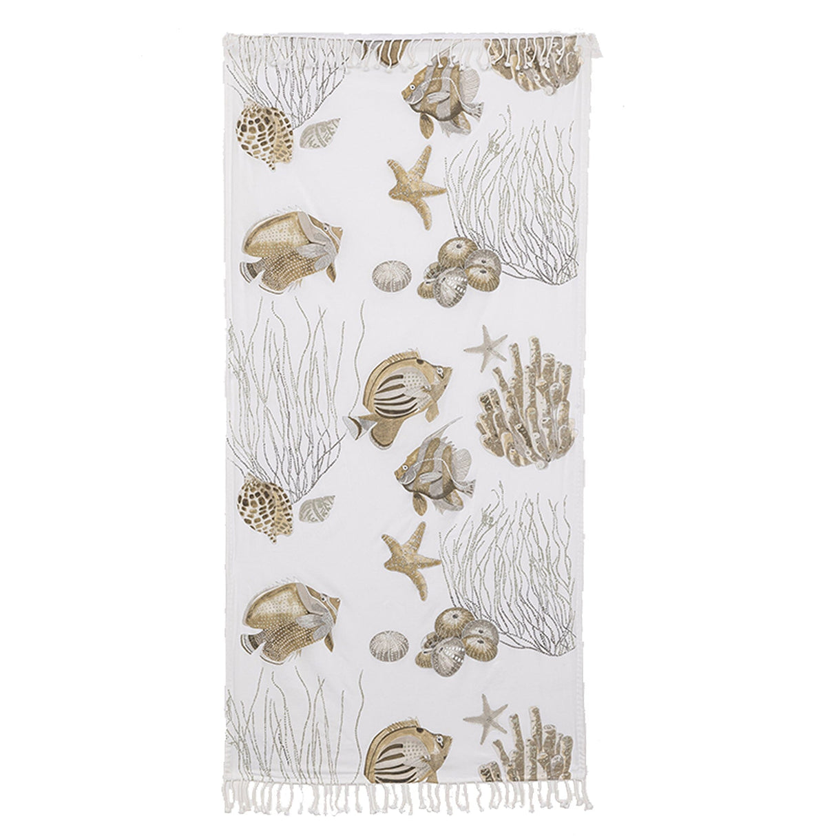 Telo Mare in Fouta di Cotone Fantasia Stampata - Caraibes Telo Mare Marinette Saint-Tropez Corda