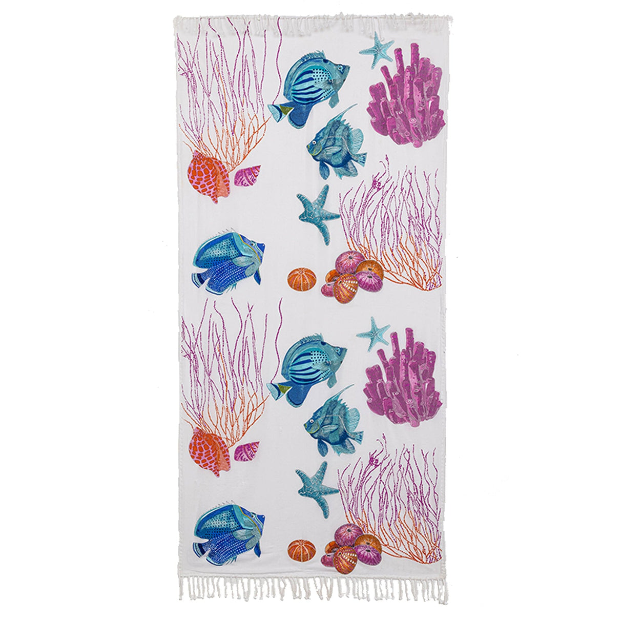 Telo Mare in Fouta di Cotone Fantasia Stampata - Caraibes Telo Mare Marinette Saint-Tropez Multicolor