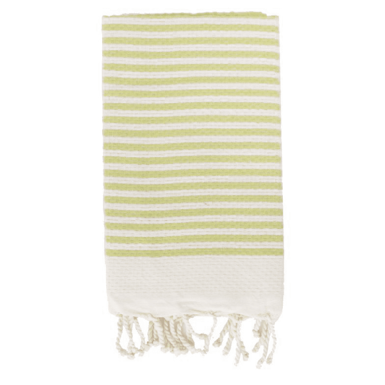 Telo Mare in Fouta di Puro Cotone a Righe Larghe - Alma Telo Mare Lisola Pistacchio