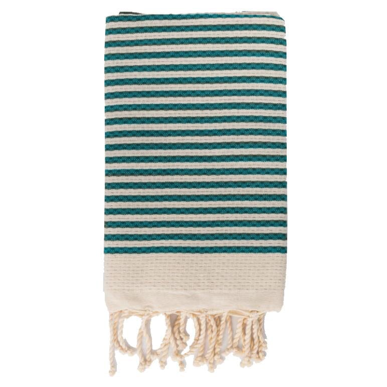 Telo Mare in Fouta di Puro Cotone a Righe Larghe - Alma Telo Mare Lisola Verde (Ottomano)