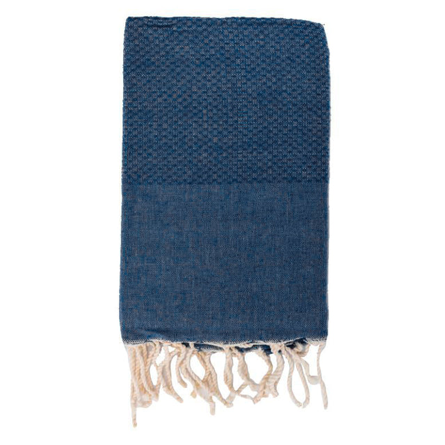 Telo Mare in Fouta di Puro Cotone Tinta Unita - Hammam Telo Mare Lisola Blu Notte