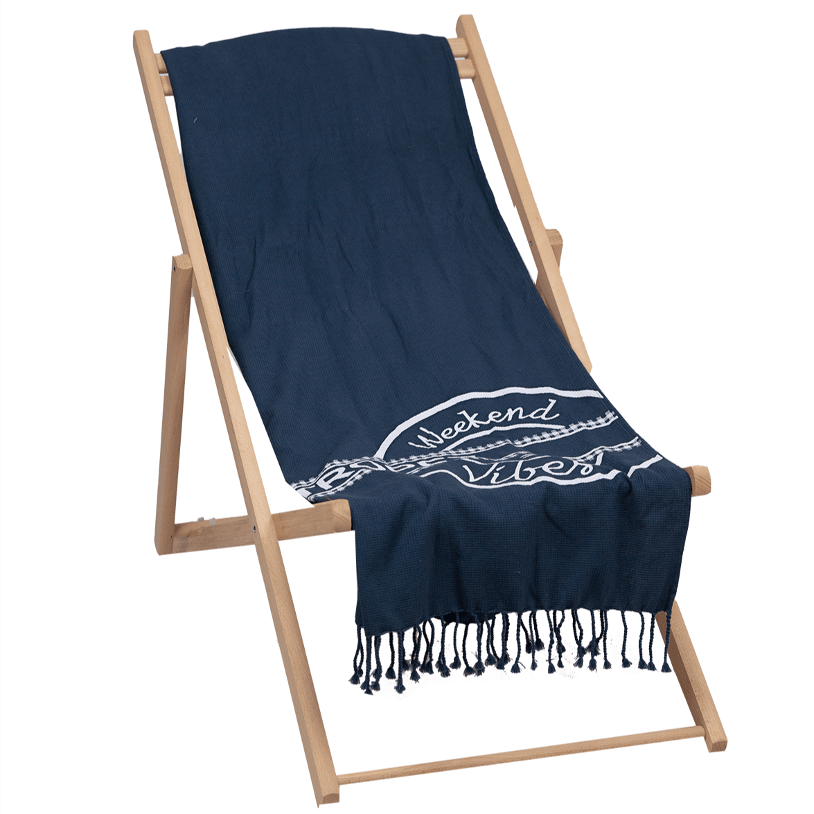 Telo Mare in Puro Cotone Nido D'ape - Weekend Vibes Telo Mare Marinette Saint-Tropez Blu Marino