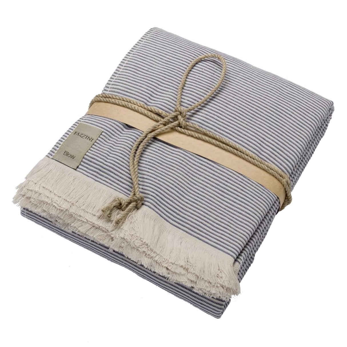 Telo Da Bagno in Spugna di Cotone Jacquard a righe - Stripes Telo spugna Fazzini Blu