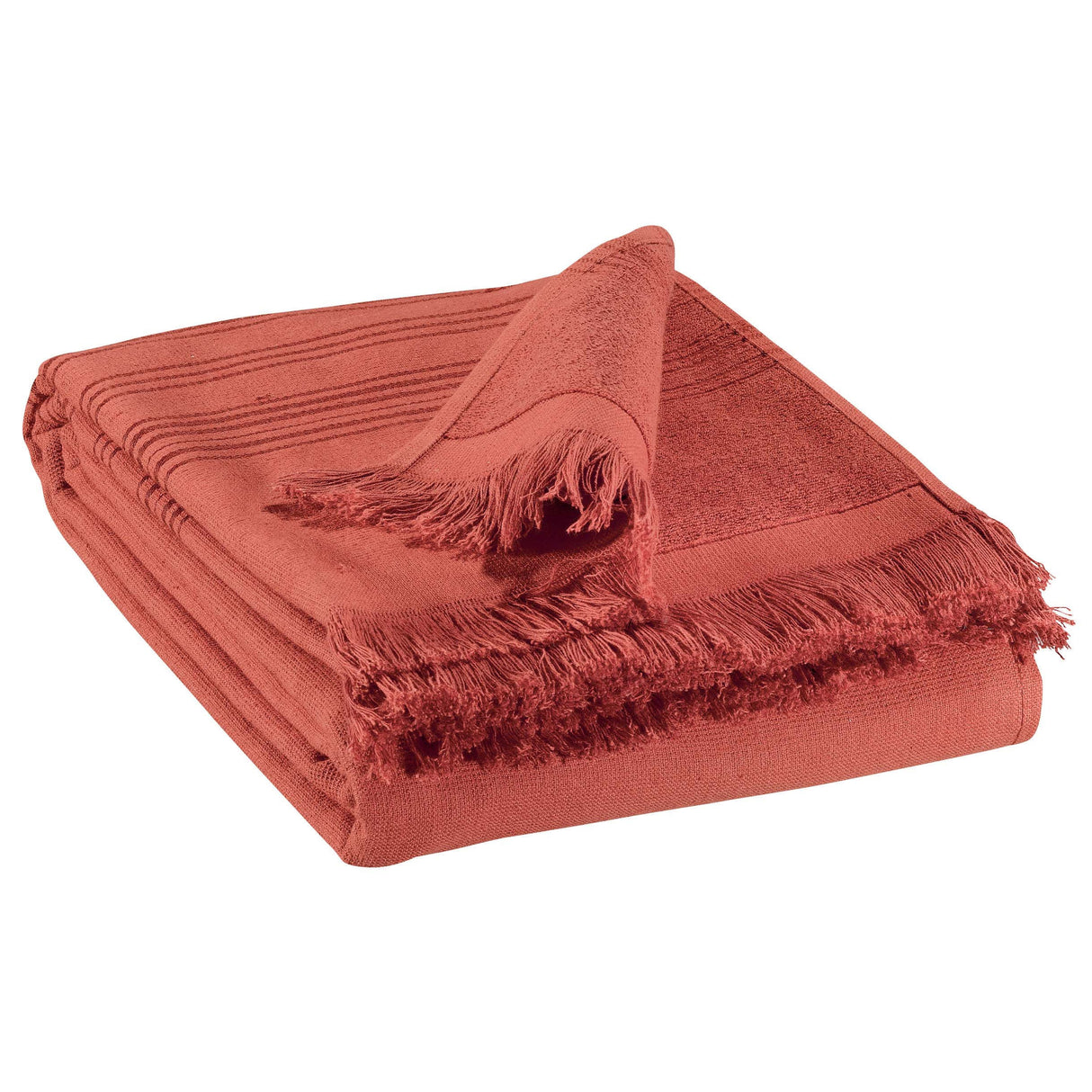 Telo Mare in Spugna di Cotone Tinta Unita - Cancun Telo Mare Vivaraise Mattone