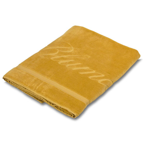 Telo Mare in Velour di Puro Cotone con Logo Cesellato - Pevero Telo Mare Blumarine Senape