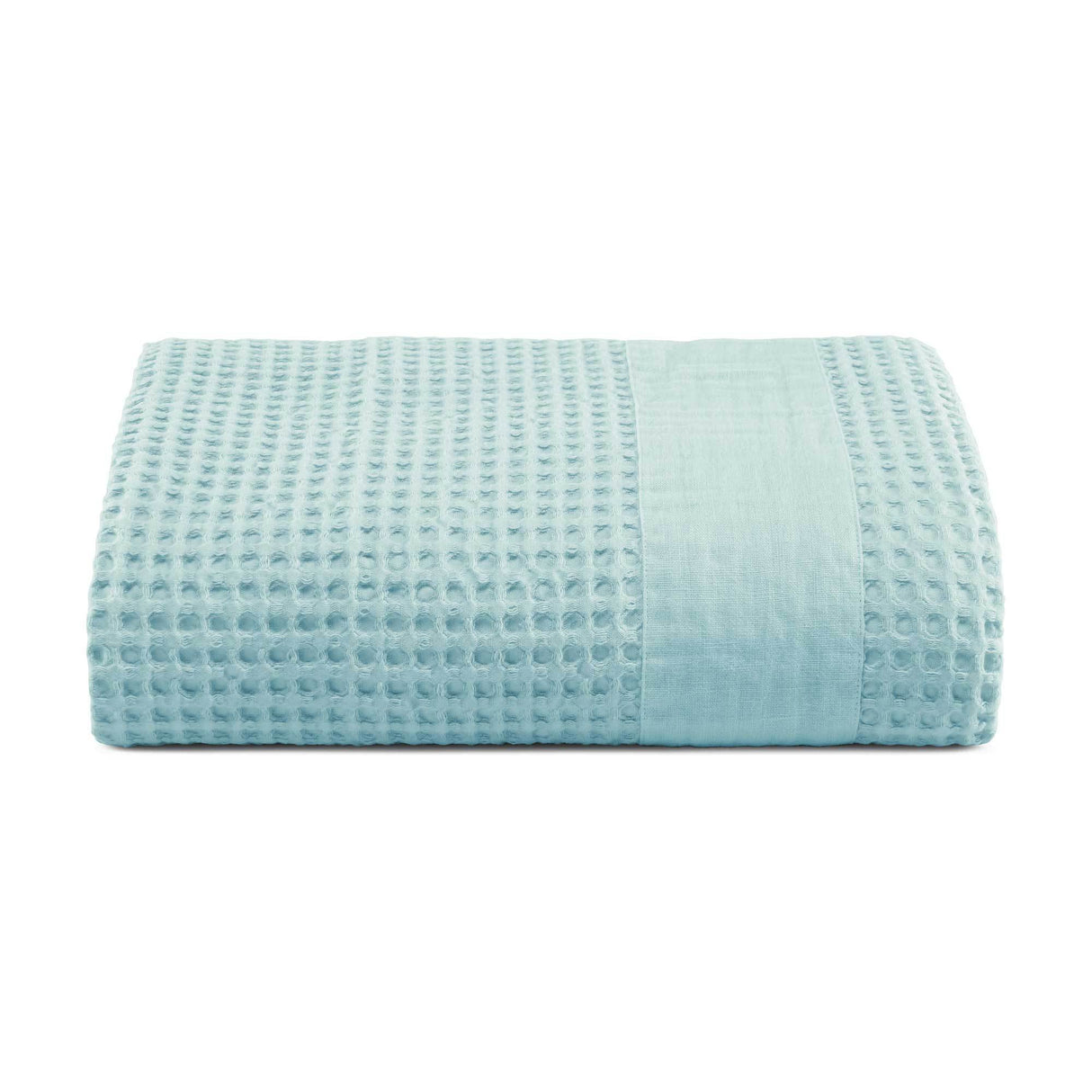 Telo mare XL in Puro Cotone Nido d'ape Stonewashed balza in lino - Palau Telo Mare Lisola Cielo