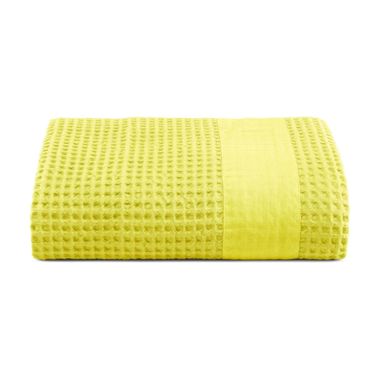 Telo mare XL in Puro Cotone Nido d'ape Stonewashed balza in lino - Palau Telo Mare Lisola Lime