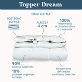 Topper in Piumino d'Oca - Dream h4 Topper Lisola by Daunex 80x190cm