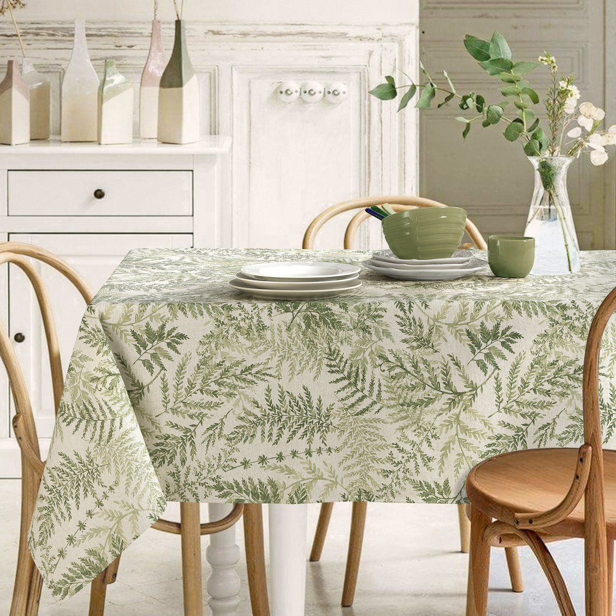 Tovaglia Antimacchia in Puro Cotone Resinato - Helechos Tovaglia Resinata Lisola QUADRATA 150X150CM